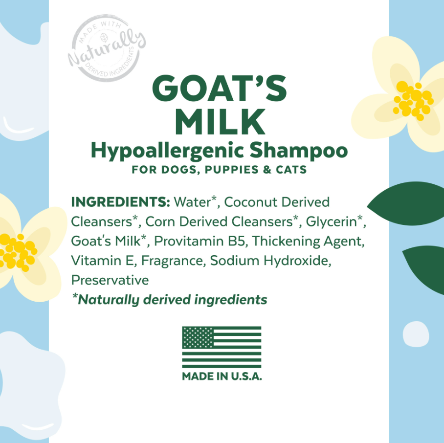 Goat’s Milk Hypoallergenic Shampoo for Dogs, Puppies and Cats