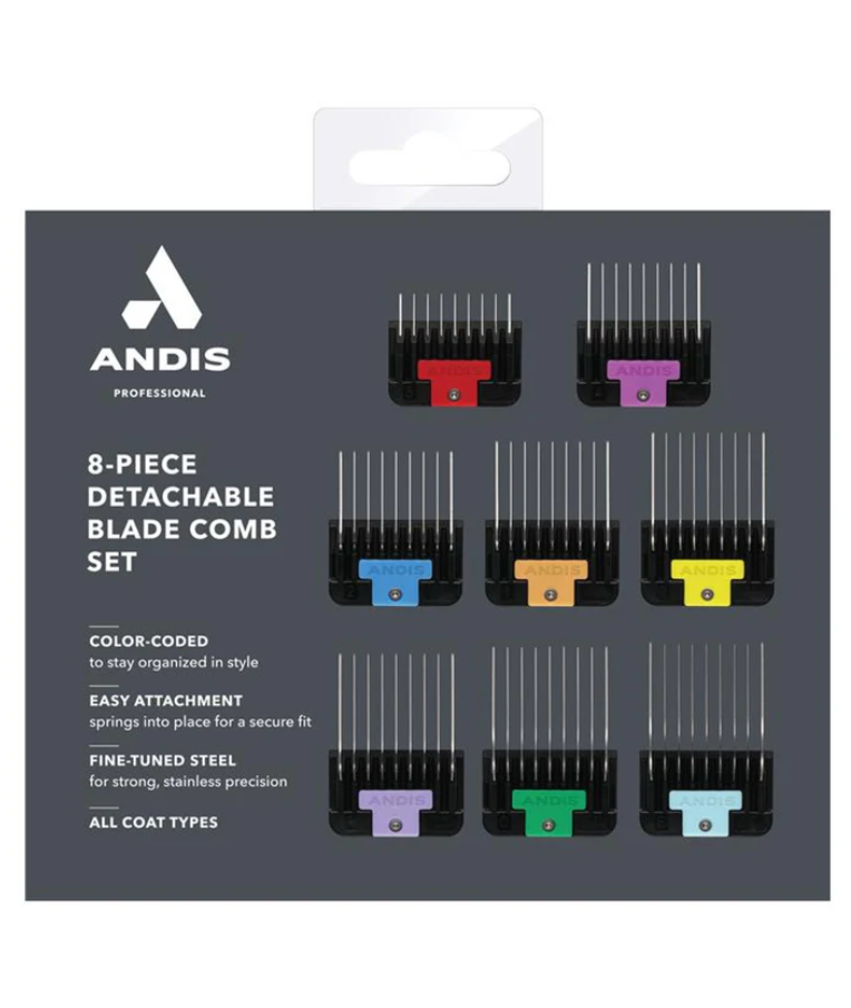 ANDIS STAINLESS STEEL COMBS (8)