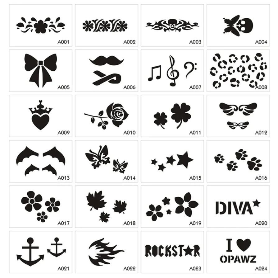 OPAWZ TATTOO STENCIL SET (24pcs)