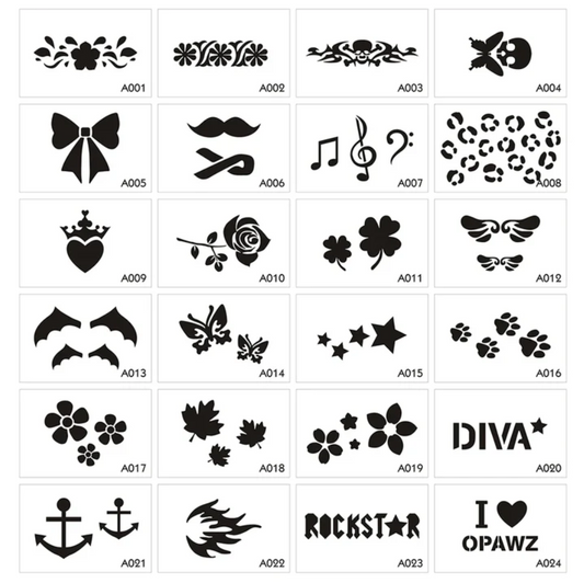 OPAWZ TATTOO STENCIL SET (24pcs)