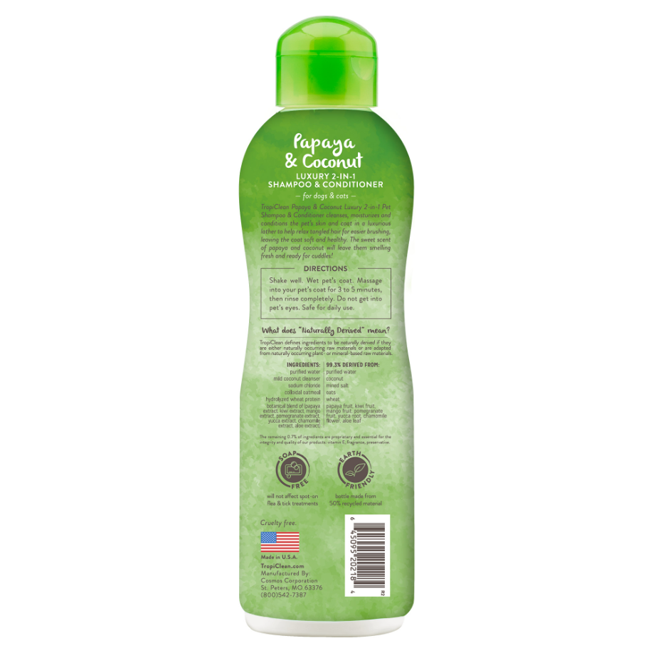 Papaya & Coconut Luxury 2-in-1 Shampoo & Conditioner for Pets