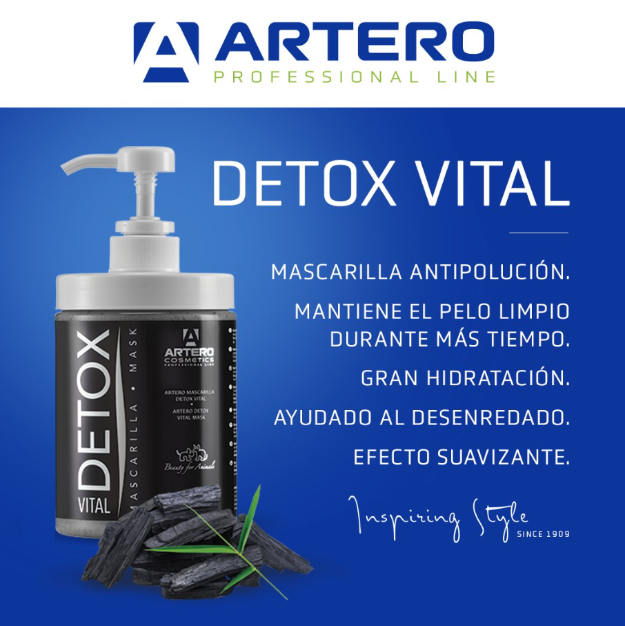 Artero Detox Vital, Mascarilla De Carbón Activo Para Perros y Gatos 90ml