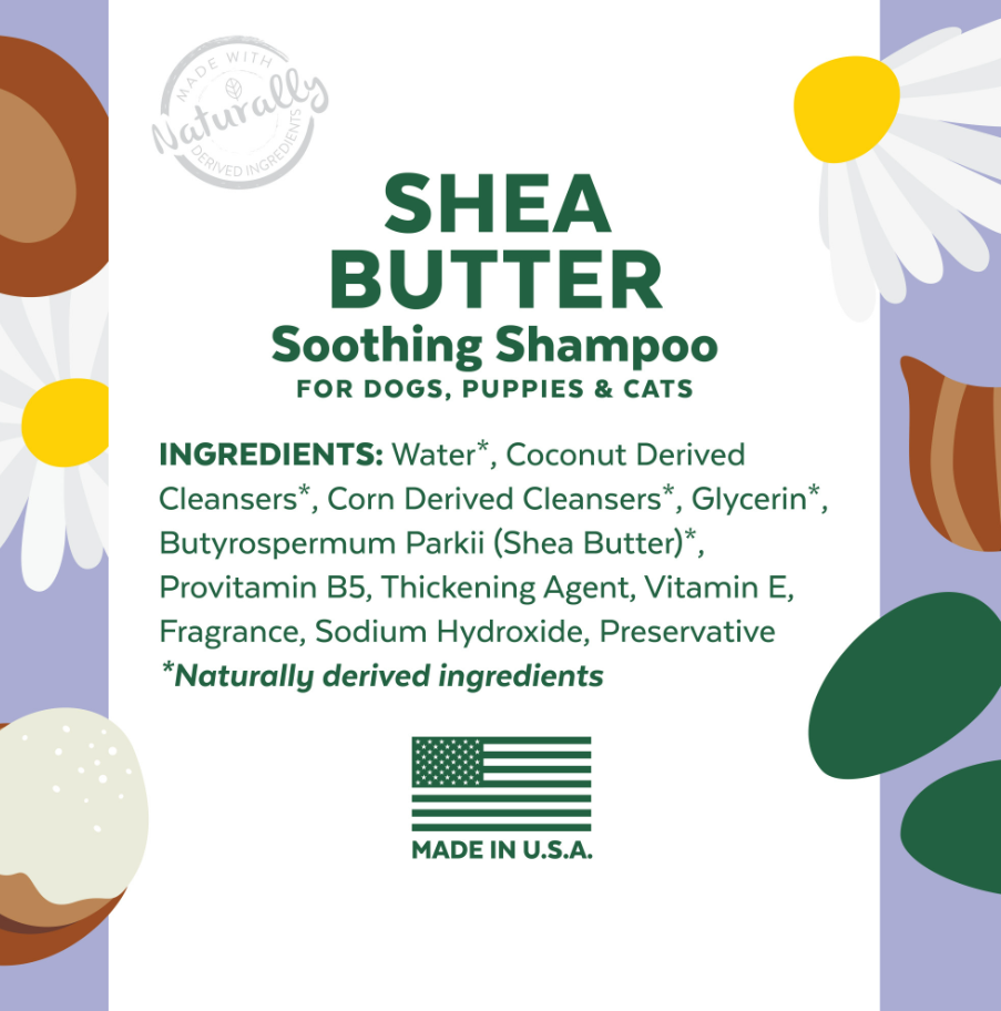 Shea Butter Soothing Shampoo for Dogs, Puppies & Cats